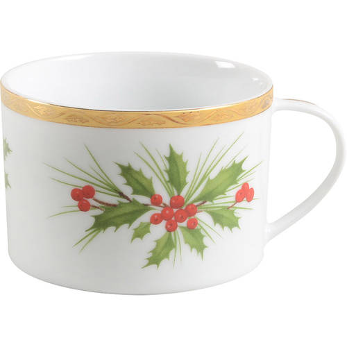 Festive Holly Flat Cup