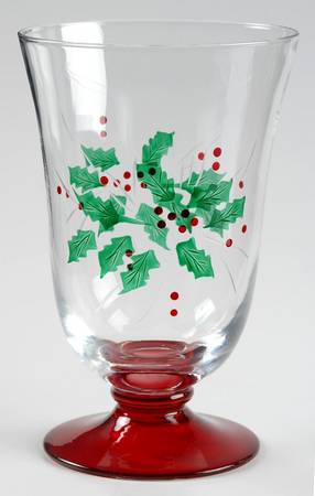 Festive Holly 15 Oz All Purpose Glass