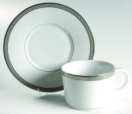 Warwick Platinum Flat Cup & Saucer Set by Gorham