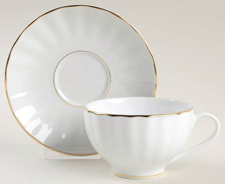 Andante Gold Flat Cup & Saucer Set by Gorham