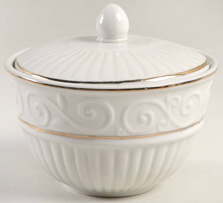 Claremont Gold (Cream Background) Sugar Bowl & Lid