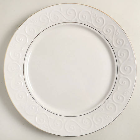 Claremont Gold (Cream Background) 12" Chop Plate (Round Platter)