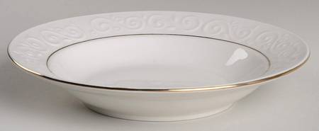 Claremont Gold (Cream Background) Rim Soup Bowl