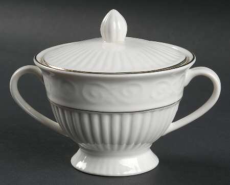 Claremont Gold (Cream Background) Sugar Bowl & Lid