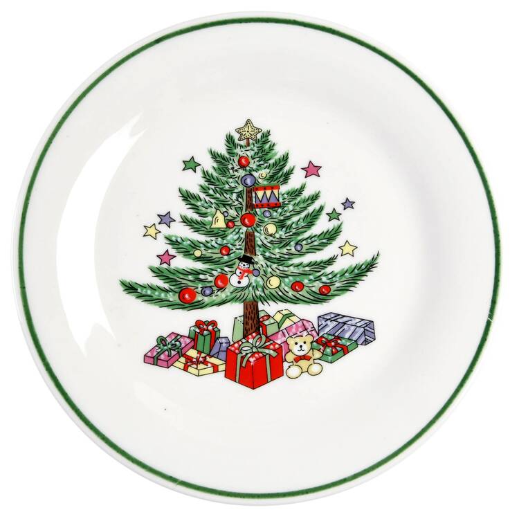 Christmas Tree White(1 8 Band Off Edge) Salad Plate