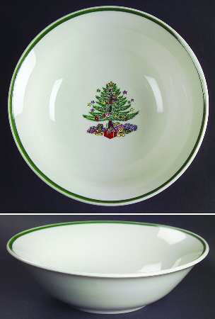 Christmas Tree White(1 8 Band Off Edge) Coupe Cereal Bowl