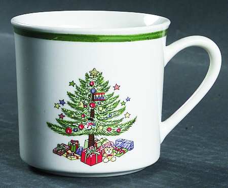 Christmas Tree White(1 8 Band Off Edge) Flat Cup