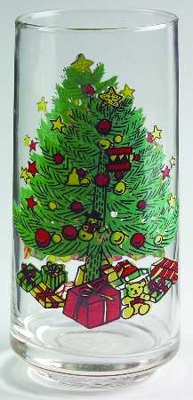 Christmas Tree White(1 8 Band Off Edge) 12 Oz Glassware Tumbler