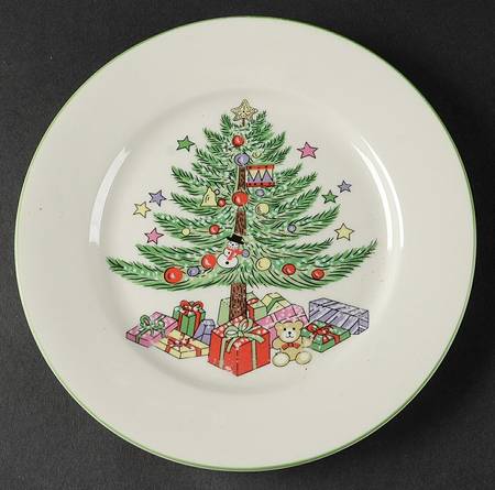 Christmas Tree Cream (Trim on Edge Housewares) Salad/Dessert Plate
