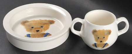 Bears (For Boys) (2 Piece) Child's Set (Baby Plate & 2 Handled Mug)
