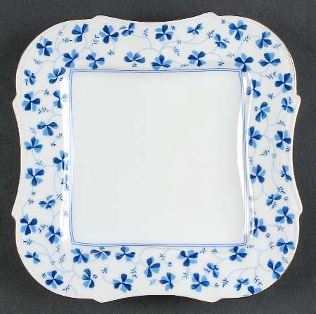 Blue Belle Square Bread & Butter Plate