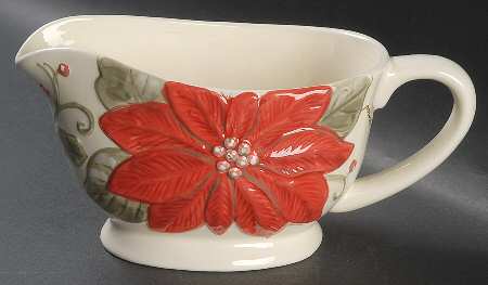 Natural Poinsettia Gravy Boat