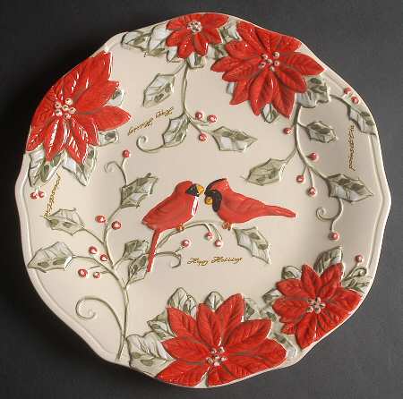 Natural Poinsettia Dinner Plate