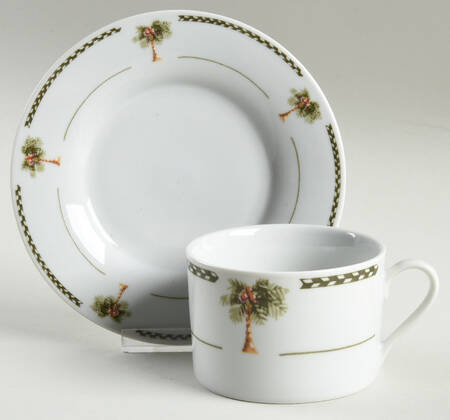 Palm Bay Flat Cup & Saucer Set