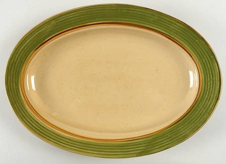 Rustic Green 13" Oval Serving Platter