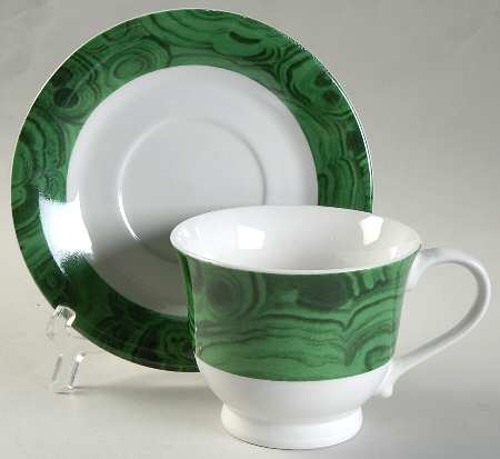 Malachite Footed Cup & Saucer Set