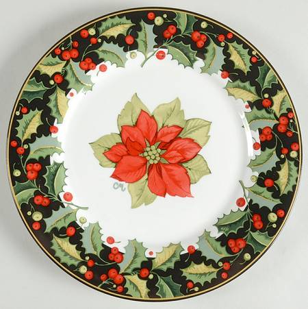 Holly Stripe Salad Plate