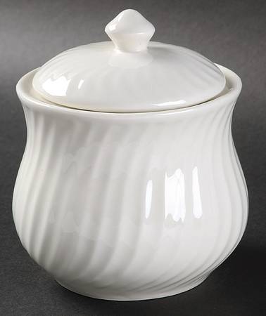 Regent White Sugar Bowl & Lid