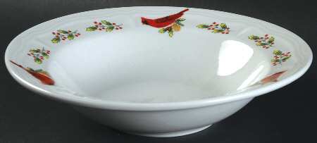 Winter Birds Rim Soup Bowl