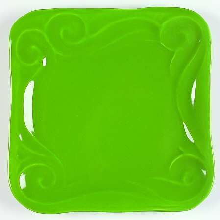 Free Form Green Square Dinner Plate