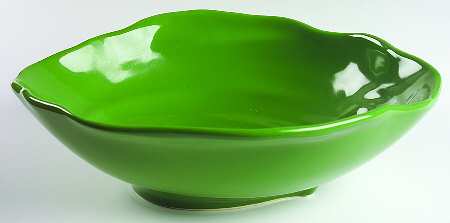 Free Form Green Large Serving Bowl