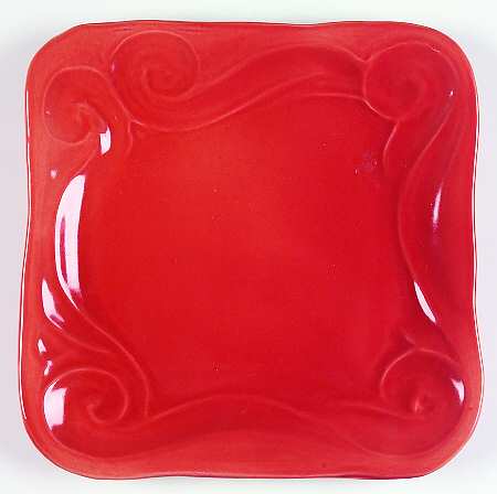 Free Form Red Square Dinner Plate