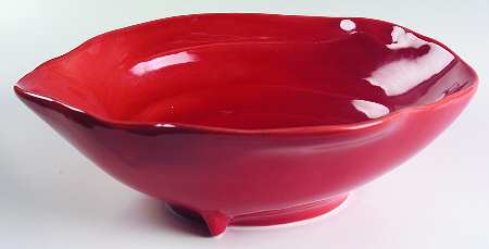 Free Form Red Large Serving Bowl