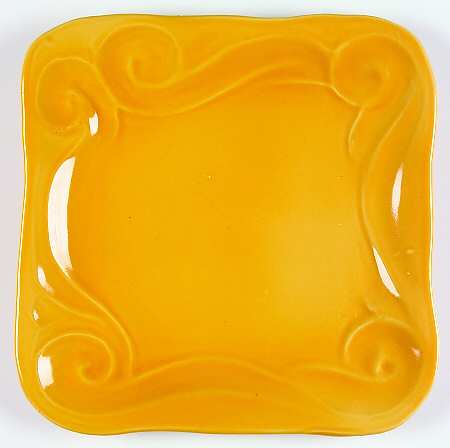 Free Form Mustard Square Dinner Plate