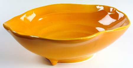 Free Form Mustard Large Serving Bowl