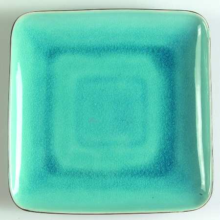 Aqua Krackle Salad Plate
