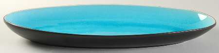 Aqua Krackle 15" Oval Serving Platter