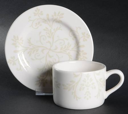 Jade Khaki Flat Cup & Saucer Set