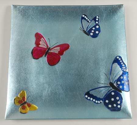 Butterfly Menagerie 14" Glassware Square Platter