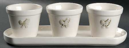 Provence Flower Pot Set, Three Pots on Tray
