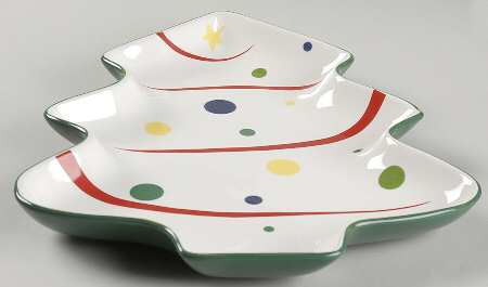 Christmas Splendor 12" Tree Shape Platter