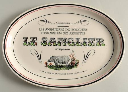 Les Aventures du Boucher 12" Oval Serving Platter