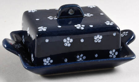Dirndl Blue Rectangular Covered Butter