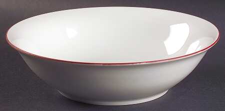 Vibes Red Banded (Round) 9" Round Serving Bowl