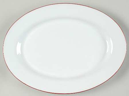 Vibes Red Banded (Round) 12" Oval Serving Platter