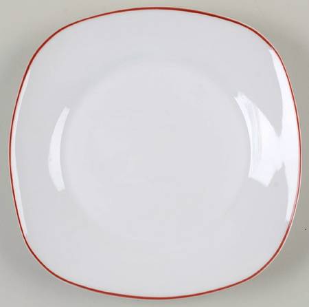 Vibes Red Banded (Square) Salad/Dessert Plate
