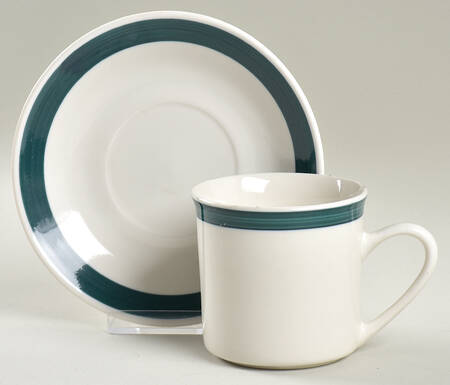 Essex Hunter Green Flat Cup & Saucer Set