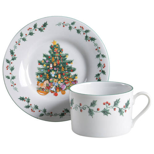 Tree Trimmings Flat Cup & Saucer Set