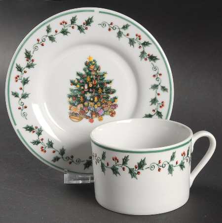 Tree Trimmings Flat Cup & Saucer Set