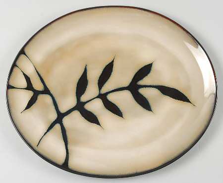 Midnight Palm 13" Oval Serving Platter