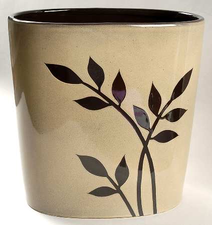 Midnight Palm China Waste Basket