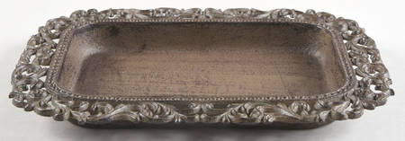 Cream Metal Tray for Rectangular Butter w/Glass Lid