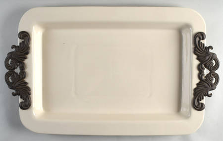 Cream Handled Serving Tray