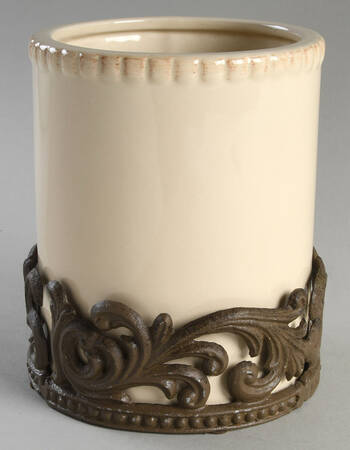Cream Utensil Holder and Metal Stand
