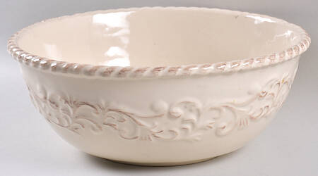 Cream 11" Large Salad Serving Bowl