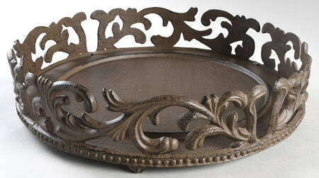 Cream Metal Stand for Pie Serving Plate W/ Dome & Stand